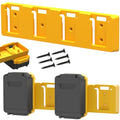 Battery Rack Compatible with DeWalt 20V Battery Holder, Mount 4 Slot Bulk Battery Garage Tool, Tools for Dewallt 20v , Wall Display Hook Holder (Yellow-1pc)