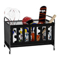 storenization Ball Storage Bin Large with Wheels, Outdoor Ball Storage for Garage, Sports Equipment Organizer Storing Volleyball, Basketball, Toys, Soccer and Baseball