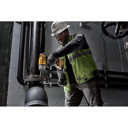 DEWALT 20V MAX Cordless Impact Wrench with Hog Ring Anvil, Brushless High Torque 1/2 Impact Gun, 4-Mode Speed, Includes Battery, Charger and Kit Bag (DCF900P1)