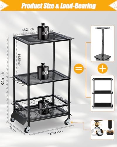 EXTCCT Fishing Rod Holder - Fishing Pole Rack for 10 Rods - Adjustable Height Fishing Gear Equipment Organizer Storage Solution for Garage Basement or Indoor