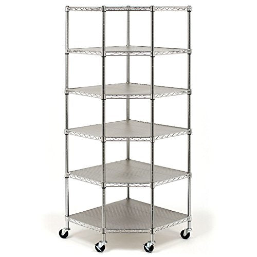 Seville Classics Heavy Duty Steel 6-Tier Corner Shelf