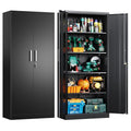 Tivostaral Metal Garage Storage Cabinet with Doors and Adjustable Shelves, 71" Tall Locker Organizer Steel Garage Cabinets, Lockable File Cabinet for Home, Office, Warehouse, Tools