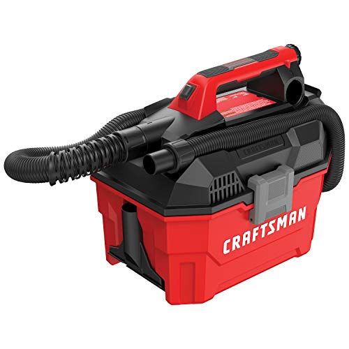 CRAFTSMAN V20 Cordless Vacuum Cleaner, Shop Vac Wet/Dry, 2 Gallon, 7ft Hose, Bare Tool Only (CMCV002B)