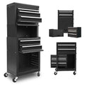 Torin ATB225XBB Rolling Tool Chest for Home & Garage Workshop: 3-in-1 Tool Box Organizer with Lockable Wheels, Sliding Drawers and Detachable Top, Black
