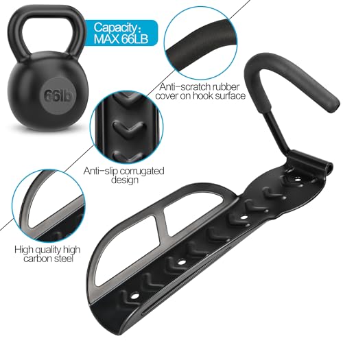 DkOvn 1/2/4 Pack Bike Rack Garage Wall Mount, Wall Mount Bike Rack with Screws, Holds Up to 66lb for Indoor Storage