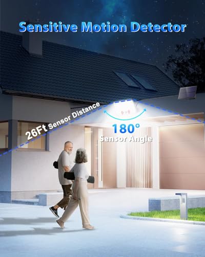 Gusicil Solar Lights Outdoor, Solar Motion Sensor Flood Lights 2Pack