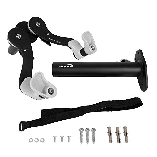 Ibera Horizontal Wall Mount Hanger, Indoor Bicycle Hook Holder Storage Rack for Home or Garage, 45 Degree Adjustable Angle to Keep Bike Level