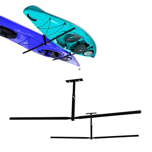 StoreYourBoard 2 Kayak Ceiling Rack – Hi Port 2 Garage Ceiling Kayak Hanger | Adjustable Overhead Kayak Storage for Recreational & Touring Kayaks | Garage Organization | Holds 150 lbs