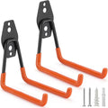 LUPYJI 2 Pack Garage Hooks Heavy Duty Storage Organizer Wall Mount Power and Garden Tool Hangers, for Hanging Ladders, Ropes, Hose, Bulk Items