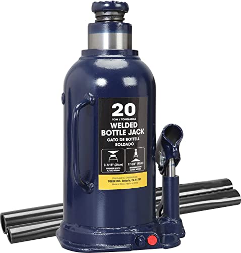 Big RED 20 Ton (40,000 LBs) Torin Welded Hydraulic Car Bottle Jack for Auto Repair and House Lift, Blue, AT92003UR