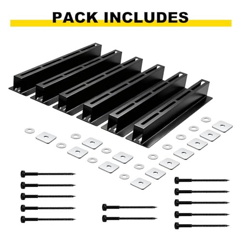 Yuleimy Overhead Garage Storage Rack for 27 Gallon Totes (6-Pack for 5 Bins), Heavy Duty Metal Ceiling Mount Hanging Bin Rails, Adjustable Storage Track System for Workspace Organization