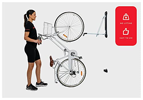 Steadyrack Bike Rack - Easy Lift Swivel Bike Wall Mount, Vertical Storage Solution for Bicycles with Fenders or Mudguards, Garage Bicycle Rack Wall Mount for Home