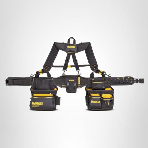 DEWALT Professional Tool Belt Organizer With Suspenders and 25 Pockets, Heavy Duty Construction (DWST540602)