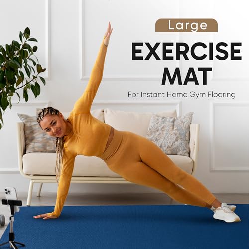 Gorilla Mats Large Exercise Mat – 7' x 5' x 1/4" – Ultra Durable Thick Workout Mat for Home Gym Flooring – Non-Slip, Flat, Fitness, Yoga & Weight Lifting Floor Mat – Shoe Friendly