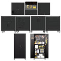 VIYET Metal Tool Cabinet,Garage Storage Cabinet System,Wall Cabinet & Locking Rolling Tool Cabinet with Doors and Adjustable Shelves,Steel Tool Cabinets for Home