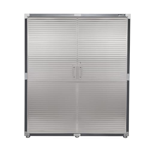 Seville Classics UltraHD Solid Steel Lockable Metal Storage Cabinet Locker Organizer, w/Adjustable Shelves for Garage, Warehouse, Office, Classroom, Graphite, 60" W x 24" D x 72" H