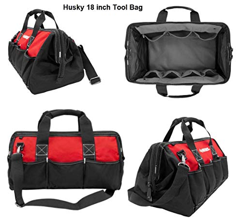 Husky 18 in., 15 in. and 12 in. Tool Bag Combo in Red