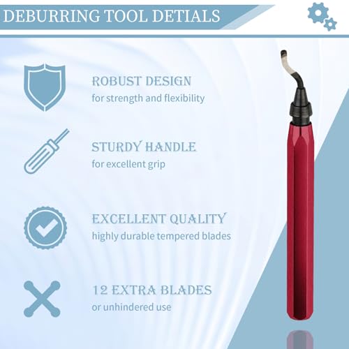 Deburring Tool with 12 High Speed Steel Blades, Deburring Tool 3D Printing, Deburring Tool for Metal, Resin, Copper, Plastic, PVC Pipes, 3D Printed Edges