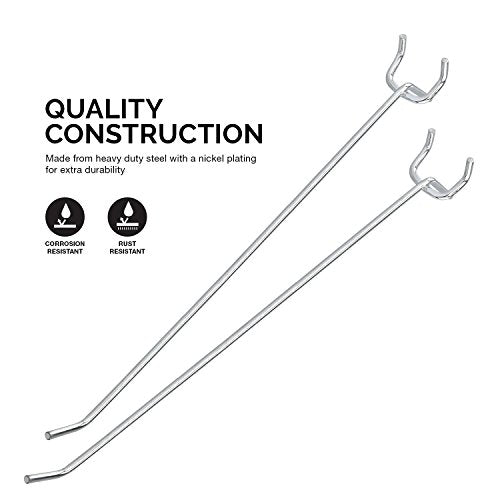 Neiko 53104A 8” Pegboard Hook Organizer Kit, 50 Pack, Hanging Hooks Set for Garage Organization, Great for Wall Hanging and Shelving, Tool Storage, Craft Organizing