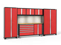 NewAge Products Bold Series Red 6 Piece Cabinet Set, Red with Bamboo Worktop, 56267