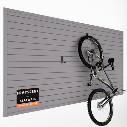 FRAYSCENT Slat Wall Paneling Garage Slat Wall Storage Systems Slatwall Panels Power Tool Organizer Wall Mount, PVC Garage Storage & Organization Products Slate Board (Grey, 4ft x 8ft)