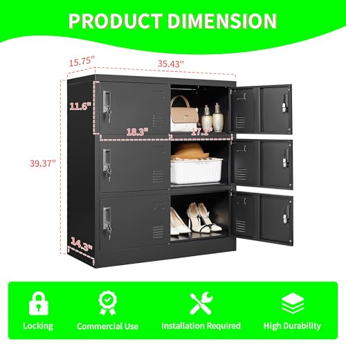OPTYMIRA Metal Lockers for Employees 6 Doors,Office Storage Locker, Employee Steel Locker Cabinet with Lock,Staff Locker with Keys Storage Cabinet for Gym Home Office School Garage,Assembly Required
