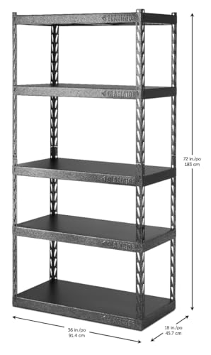 Gladiator 36" Wide EZ Connect Rack with Five 18" Deep Shelves, GARK365TGG