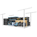 FLEXIMOUNTS 3x6 Overhead Garage Storage Adjustable Ceiling Rack 72" Length x 36" Width x 40" Height, 450lbs Weight Capacity, White, Classic Series