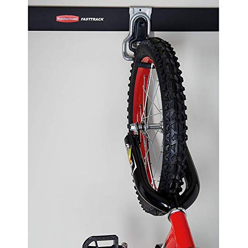 Rubbermaid Fasttrack Heavy-Duty Universal Garage Bicycle Storage Vertical Hanging Wall Hook Bike Rack for Bicycles up to 50 Pounds (4 Pack)