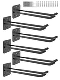 Sinoer Heavy Duty Garage Double Hooks, Ladder Hooks for Garage Wall Mount, 80KG Load Capacity, 32CM Extended Length, Multi-Functional Storage Hooks for Ladders, Bikes, Tools, Garden Equipment-(6 Pack)