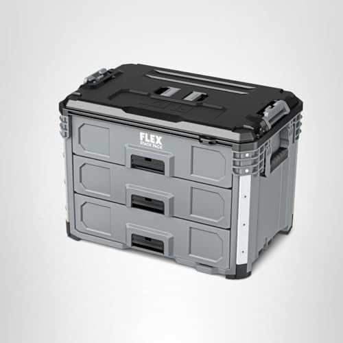 FLEX STACK PACK Storage System 3-Drawer Tool Box - FS1105, Grey/Black