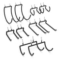 HUHOLE 10-Pack Heavy Duty Pegboard Hooks for Power Tools & Garage Organization, Vinyl-Coated Steel Drill Holders & Utility Hangers, Fits Standard 1/4" Pegboards