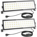 AGranTOP 2 Pack Linkable LED Shop Lights, 100W 15000LM 6000K Plug in Garage Light, 9.84ft Cord Built-in Outlet for Garage Workshop Warehouse Utility Room