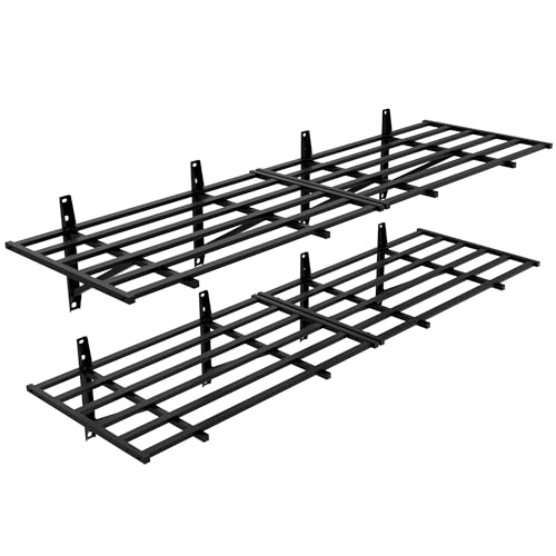FLEXIMOUNTS 2x6ft Heavy Duty Garage Storage Shelving, 1600lbs Total Weight Capacity, 2 Pack Wall Organization System, 24 x75inch Rack Floating Shelves, Pro Series