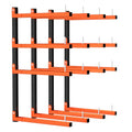 Mogbhw 4 Pack Lumber Storage Rack, Wall Mount Foldable & Adjustable Lumber Rack with 8-Level Holds Up 1040 Lbs, Heavy Duty Metal Garage Wood Rack for Workshop, Basement, Indoor and Outdoor