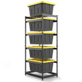 27 Gallon Tote Storage Rack, Heavy-Duty Storage Bin Rack Organizer, 5-Tier Standing Storage Bin Shelves, 250 lb Capacity, Maximize Space for Garage, Warehouse, Utility, 1-Pack (Totes Not Included)