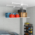 S.Walt Hanging Garage Ceiling Storage Racks, Adjustable Overhead Garage Storage Lift, Mounted 36 ft Heavy-Duty Steel Platform for High Ceilings 1012 ft, Supports 350 lbs for Everyday Use