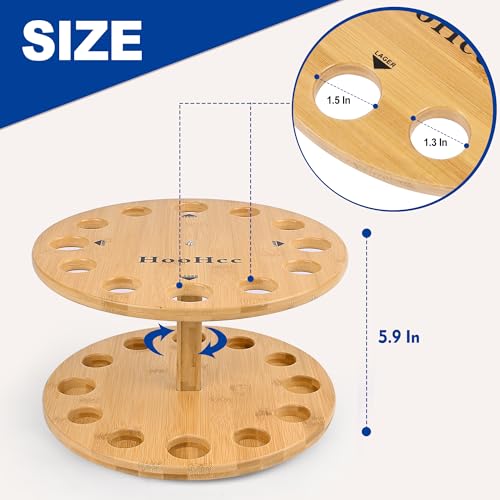 NBINGB Fishing Rod Holders for Garage 360 Degree Rotating Fishing Pole Rack, Floor Stand Holds up to 12 Rods Bamboo Wood Fishing Gear Equipment Storage Organizer, Fishing Gifts for Men