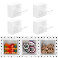 Soaoo 4 Pcs Small Pegboard Bins Magnetic Pegboard Containers clear Square Plastic Bins with Lids for Garage Workbench Workshop Room Organizing Craft Tool Hardware Small Parts Storage Accessories