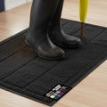 GORILLA GRIP Dirt Grabber Indoor Outdoor Door Mat, 35x23, Durable Mesh Weave Dirt Trapper Doormat for Outside Entrance, High Traffic Mud Scraper, Low Profile for Entry, Heavy Duty Welcome Mat, Black