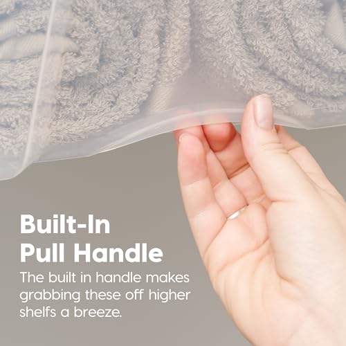 IRIS USA 72 Qt Stackable Plastic Storage Bins with Lids, 6 Pack - BPA-Free, Made in USA - See-Through Organizing Solution, Latches, Durable Nestable Containers, Secure Pull Handle - Clear