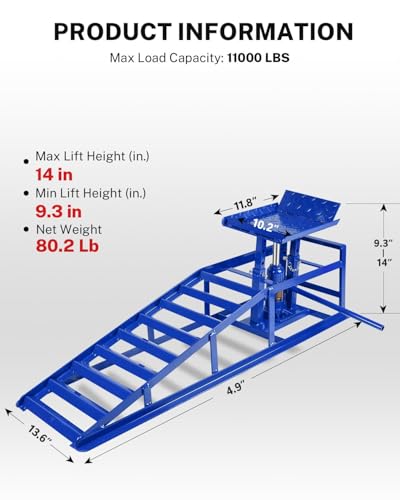 Garvee Hydraulic Car Ramps 2 Pack 5T 11000lbs, 9.3-14" Low Profile