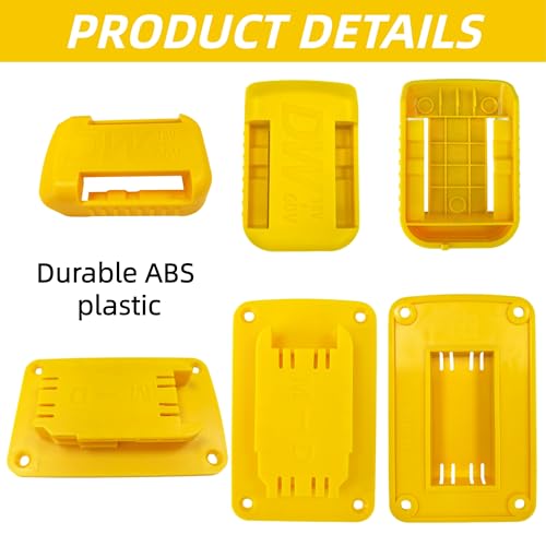 Ryzljss 20 Pack Tool Battery Packs Mount Bracket Compatible with Dewalt 20V 60V Battery Drill Tools, 10 PCS Tool Mount Bracket and 10 PCS Batteries Packs Mount Bracket with Screws