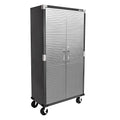 Seville Classics UltraHD Solid Steel Rolling Lockable Metal Storage Cabinet Locker Organizer, w/Adjustable Shelves for Garage, Warehouse, Office, Classroom, Graphite, 36" W x 18" D x 72" H