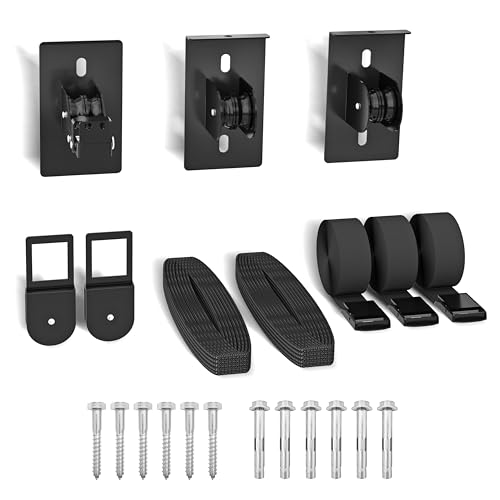 TRUSOON 2025 Upgrade Cargo Box Garage Pulley System, Garage Ceiling Hoist Heavy-Duty Holds up to 150 lbs Capacity, Fit 10-18 Foot Ceilings, Black