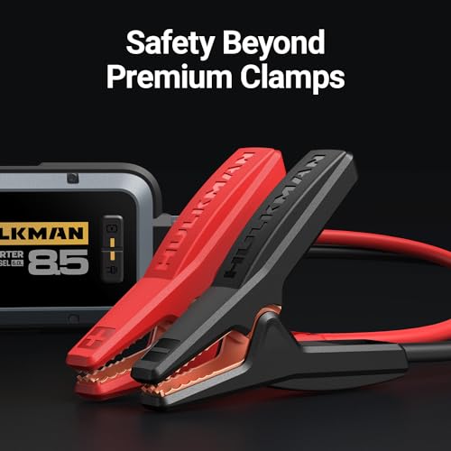 Hulkman Alpha85 Smart Portable Jump Starter, 2000A Battery Booster Pack with LED Display, Flashlight, 74Wh Power Bank, 12V Jump Box for up to 8.5L Gas & 6.0L Diesel, Cars, SUVs & Trucks, Ideal for Dad