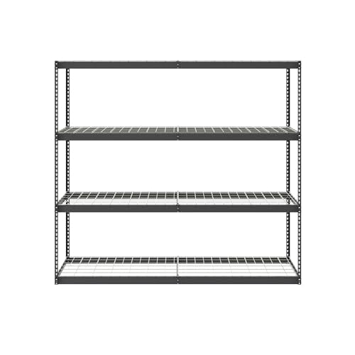 SafeRacks Garage Shelving - Storage Rack That Holds 500 Pounds Per Shelf - All Steel Shelves for Storage - Easy to Assemble Shelving Storage, Garage Shelf, Hammertone (24" x 92" x 84")