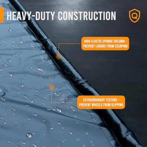 VUSIGN Containment Mat, 7'9"x16' Non-Slip Garage Floor Mat, Heavy Duty Waterproof Garage Protection from Snow Rain Mud for Cars SUVs Trucks