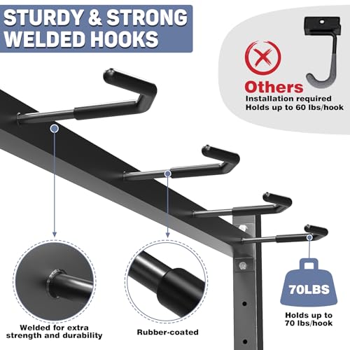WALMANN Freestanding Bike Stand for Garage, 4 Bikes Vertical Bike Storage Stand Heavy Duty Bike Floor Stand