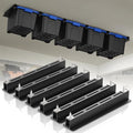 WooFog Overhead Garage Storage Rack, Garage Ceiling Storage Racks, Heavy Duty Storage Bin Ceiling Rails for 27 Gallon Totes，Tote Storage Rack System -Black (6 Sets for 5 Bins)
